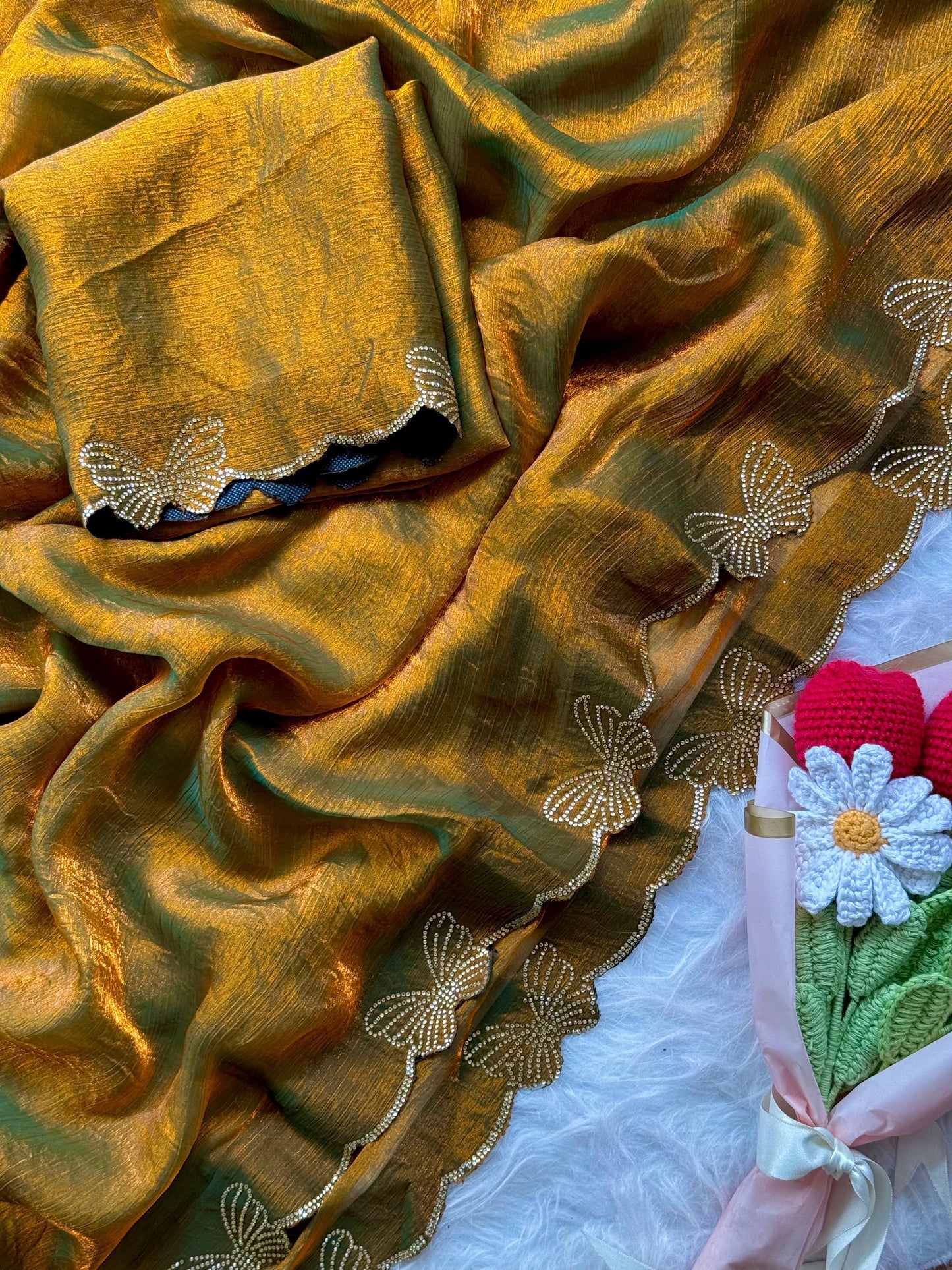 Fendy crush butterfly sarees