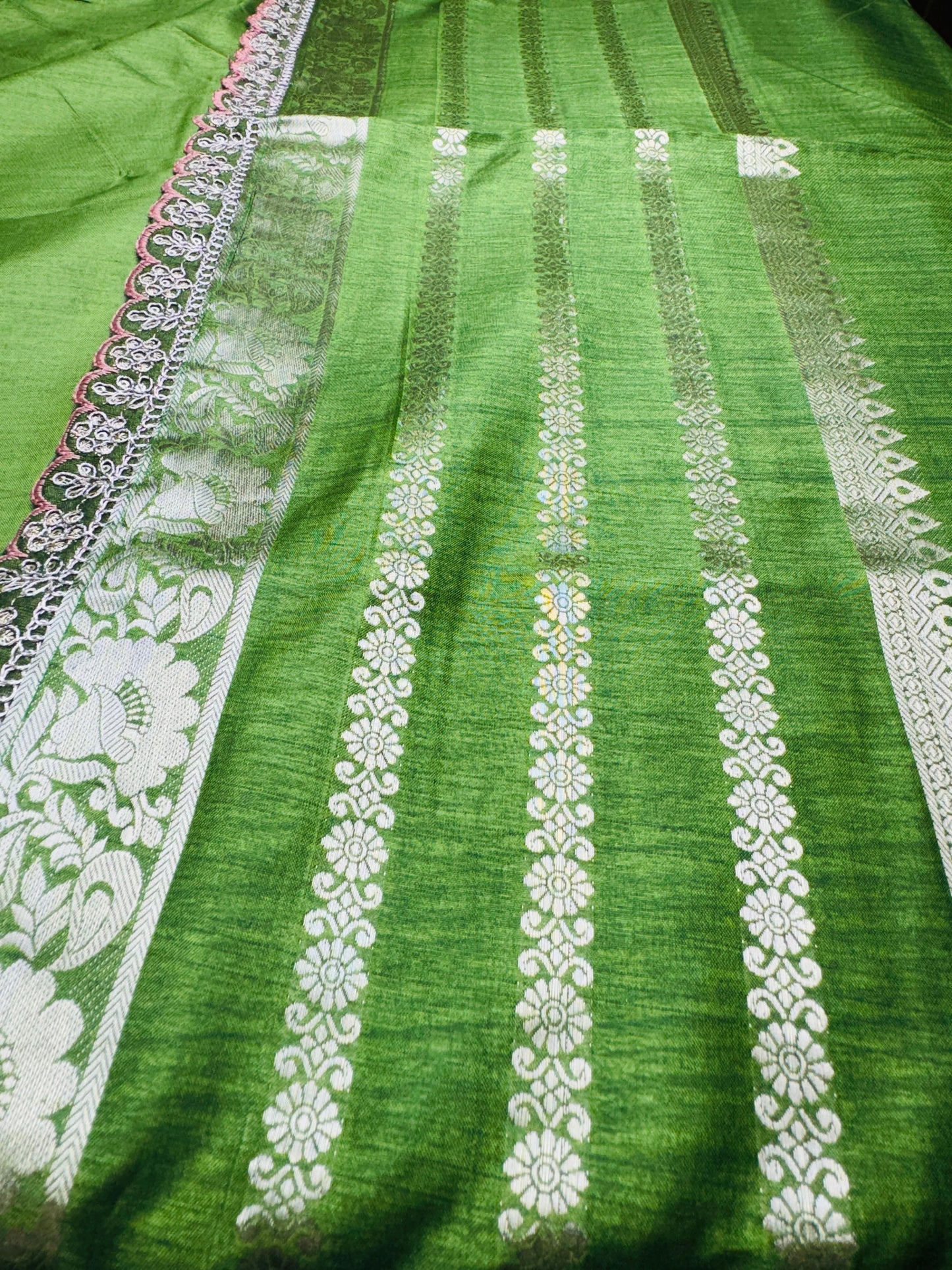 Tussar silk saree with Banaras border