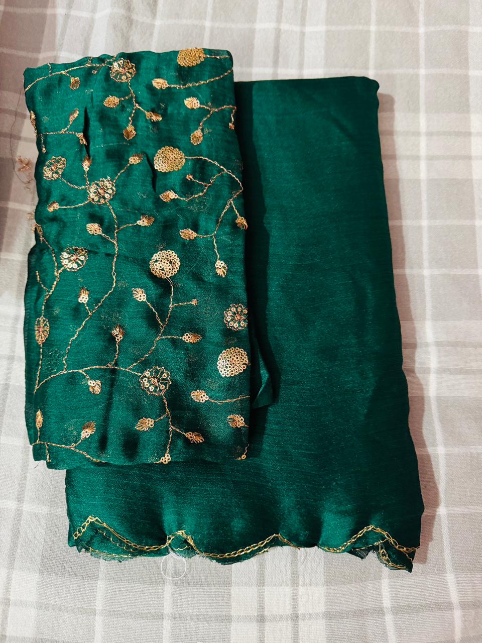 Trending space silk sarees with sequin blouse