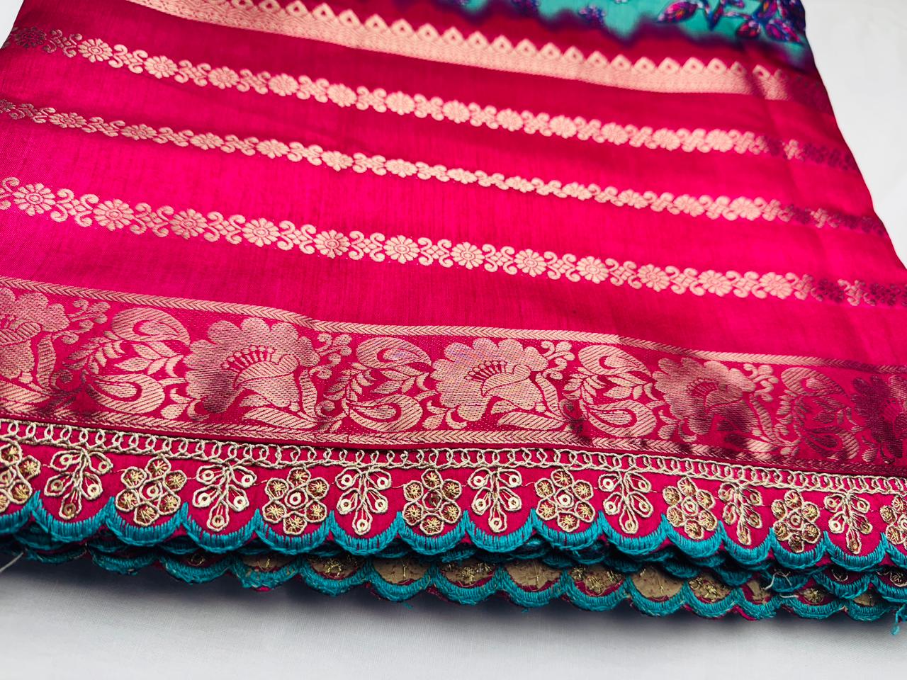 Tussar silk saree with Banaras border
