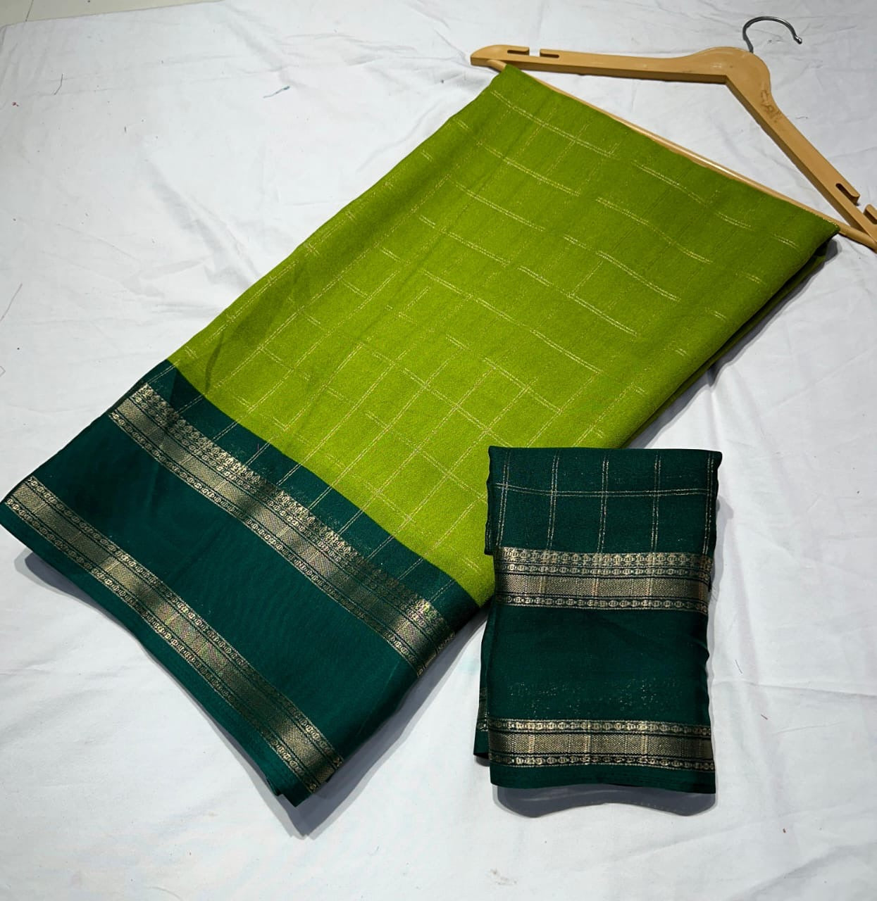 Mysore silk checks pattern