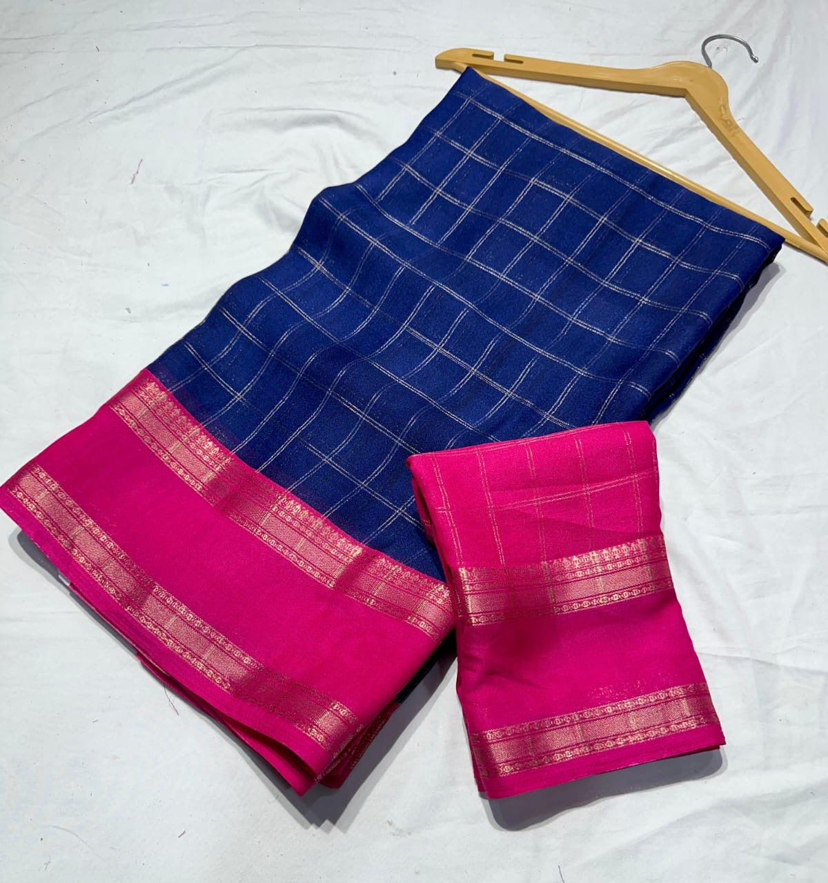 Mysore silk checks pattern