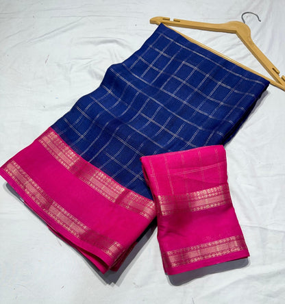 Mysore silk checks pattern