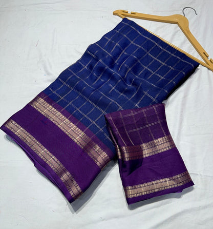 Mysore silk checks pattern