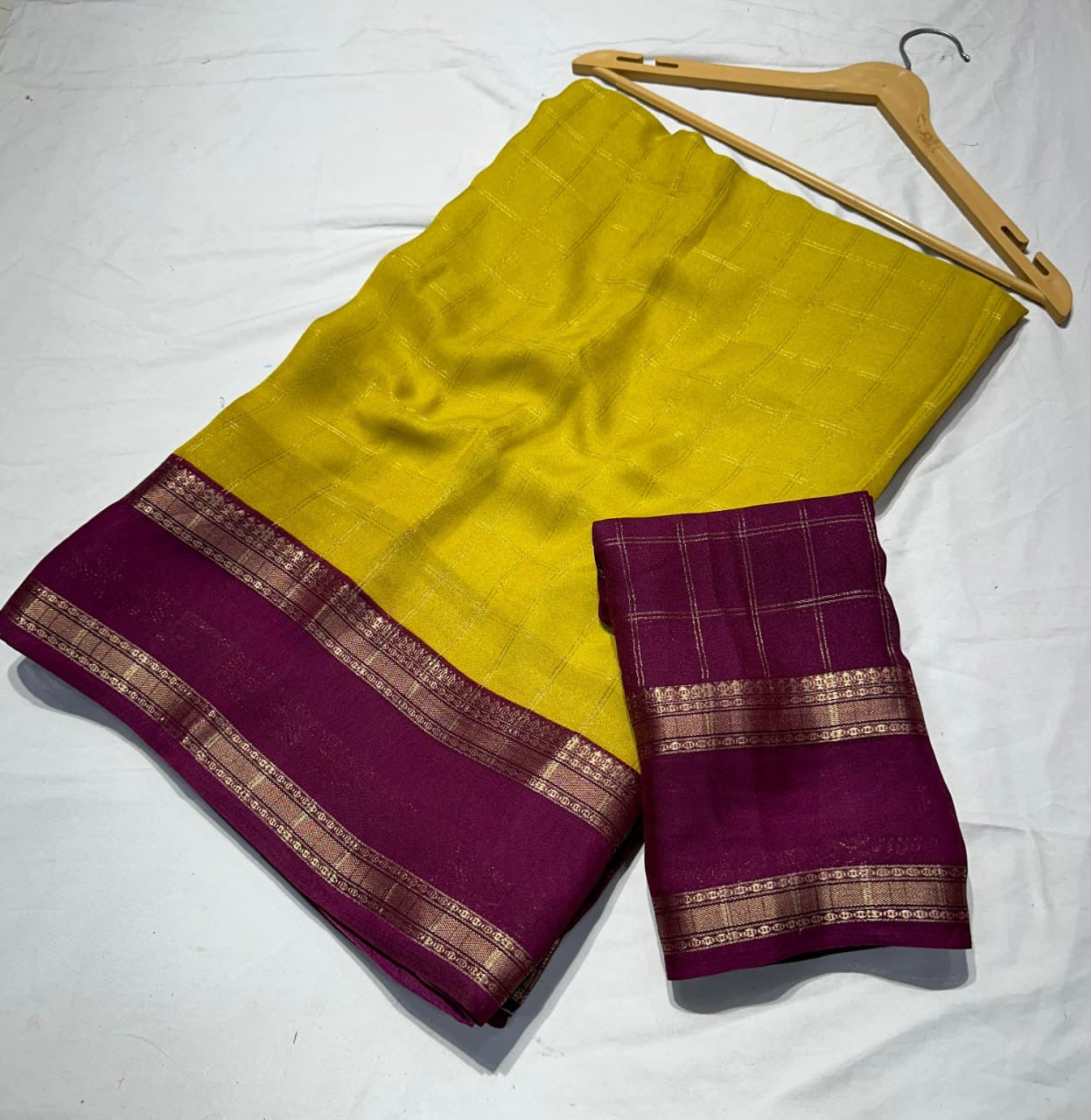 Mysore silk checks pattern