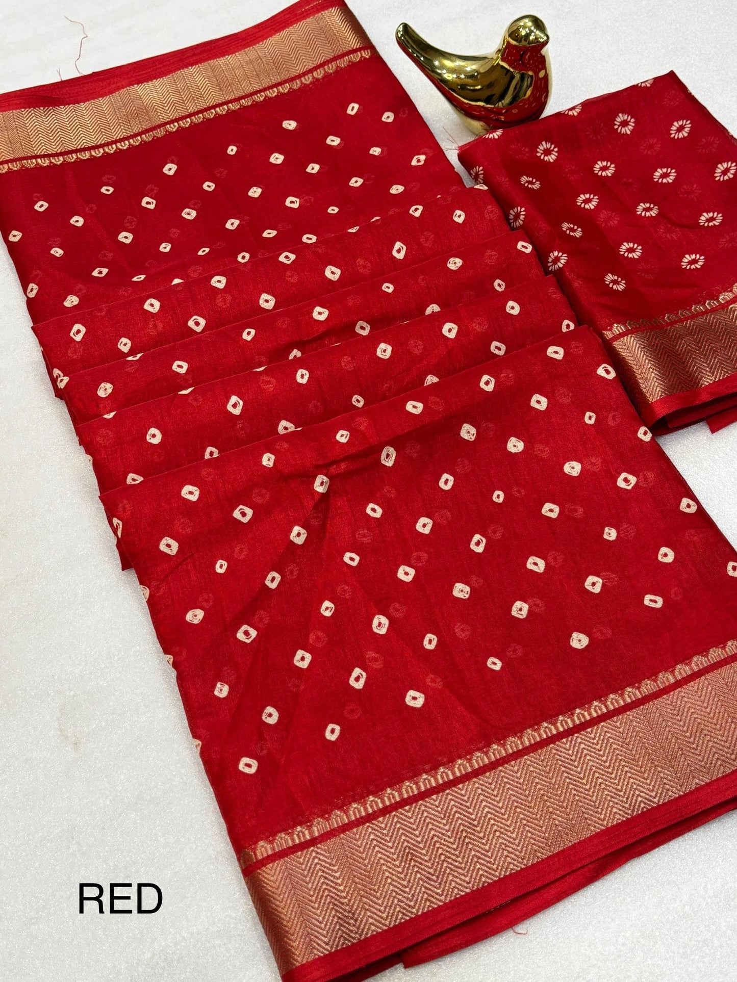 Dola silk with Bandini pattern sarees