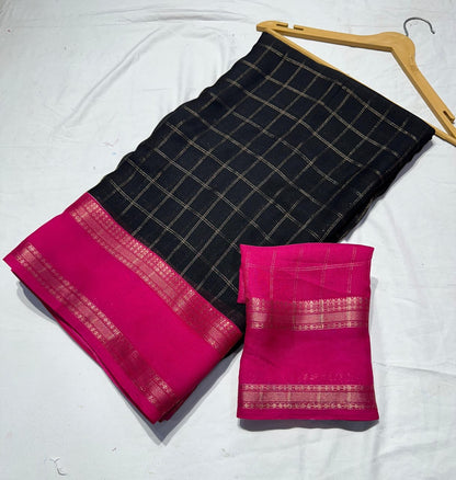 Mysore silk checks pattern
