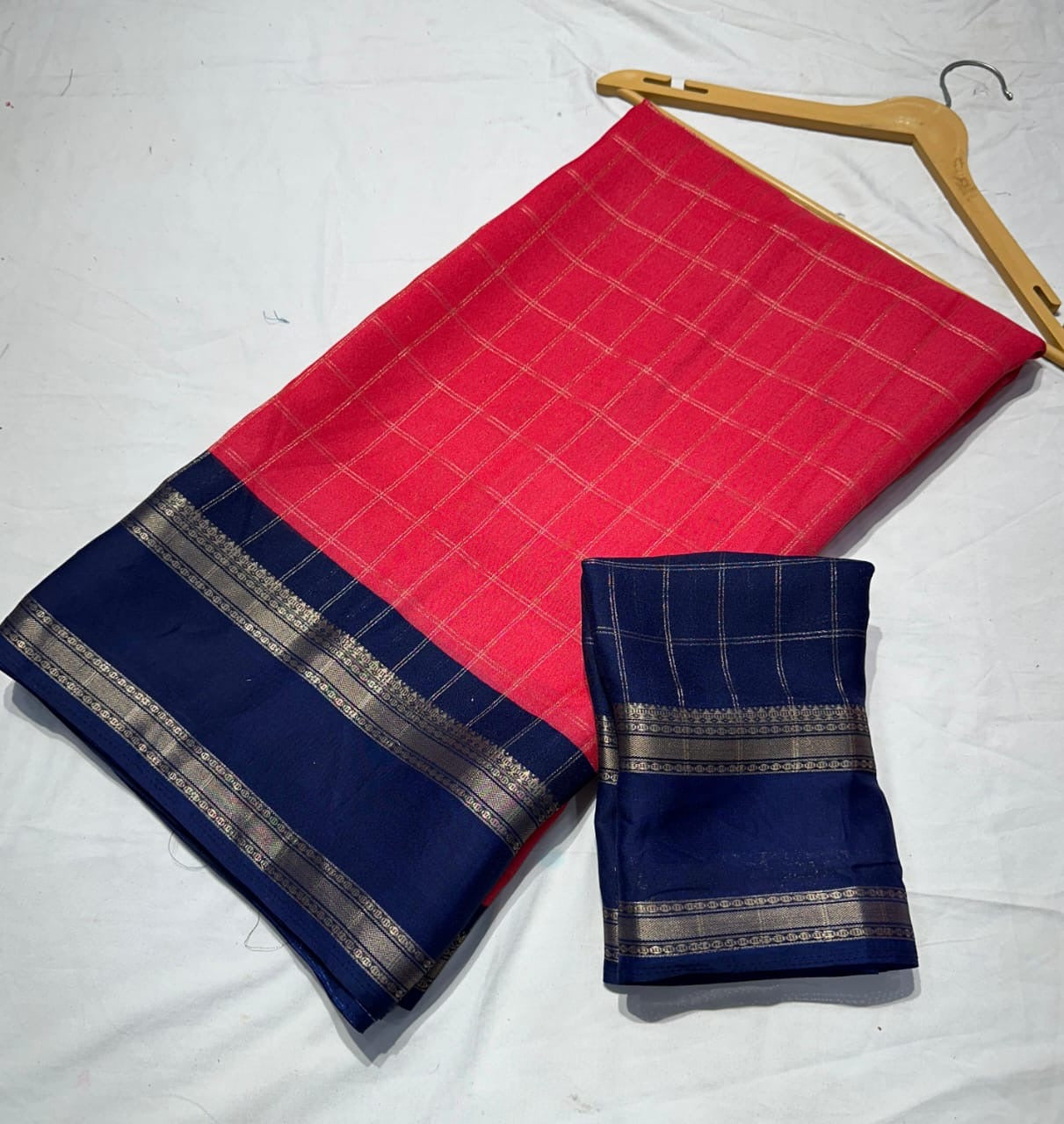 Mysore silk checks pattern