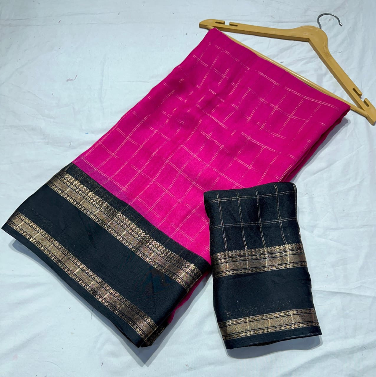 Mysore silk checks pattern