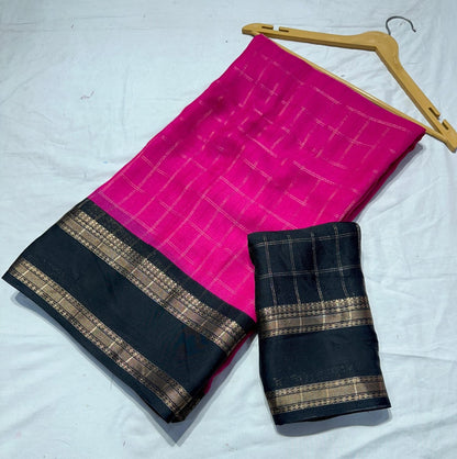 Mysore silk checks pattern