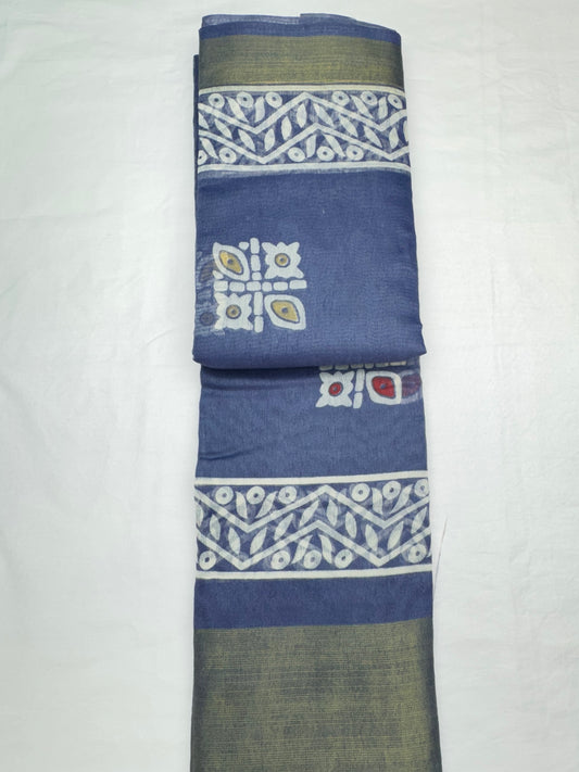 Jaipur Lenin blue colour saree