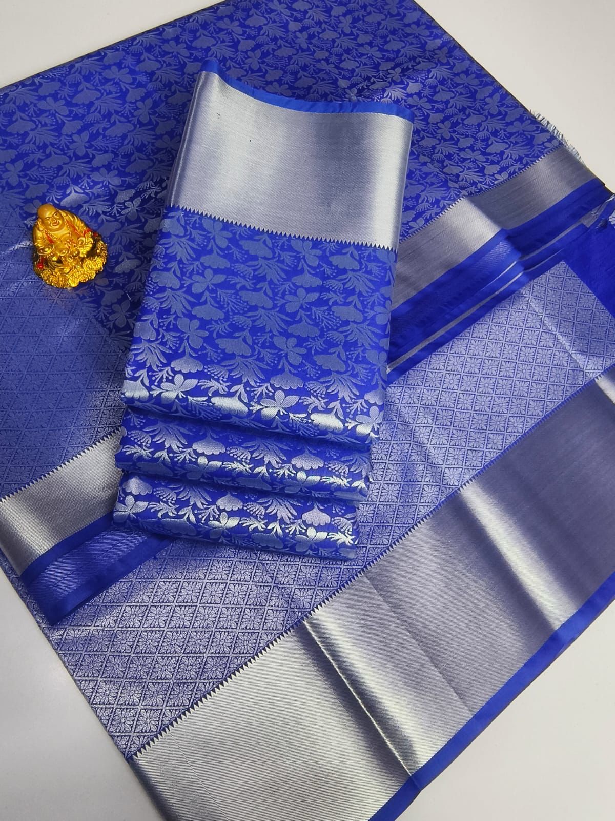 Royal Blue with Silver Zari Kanjivaram silk sarees