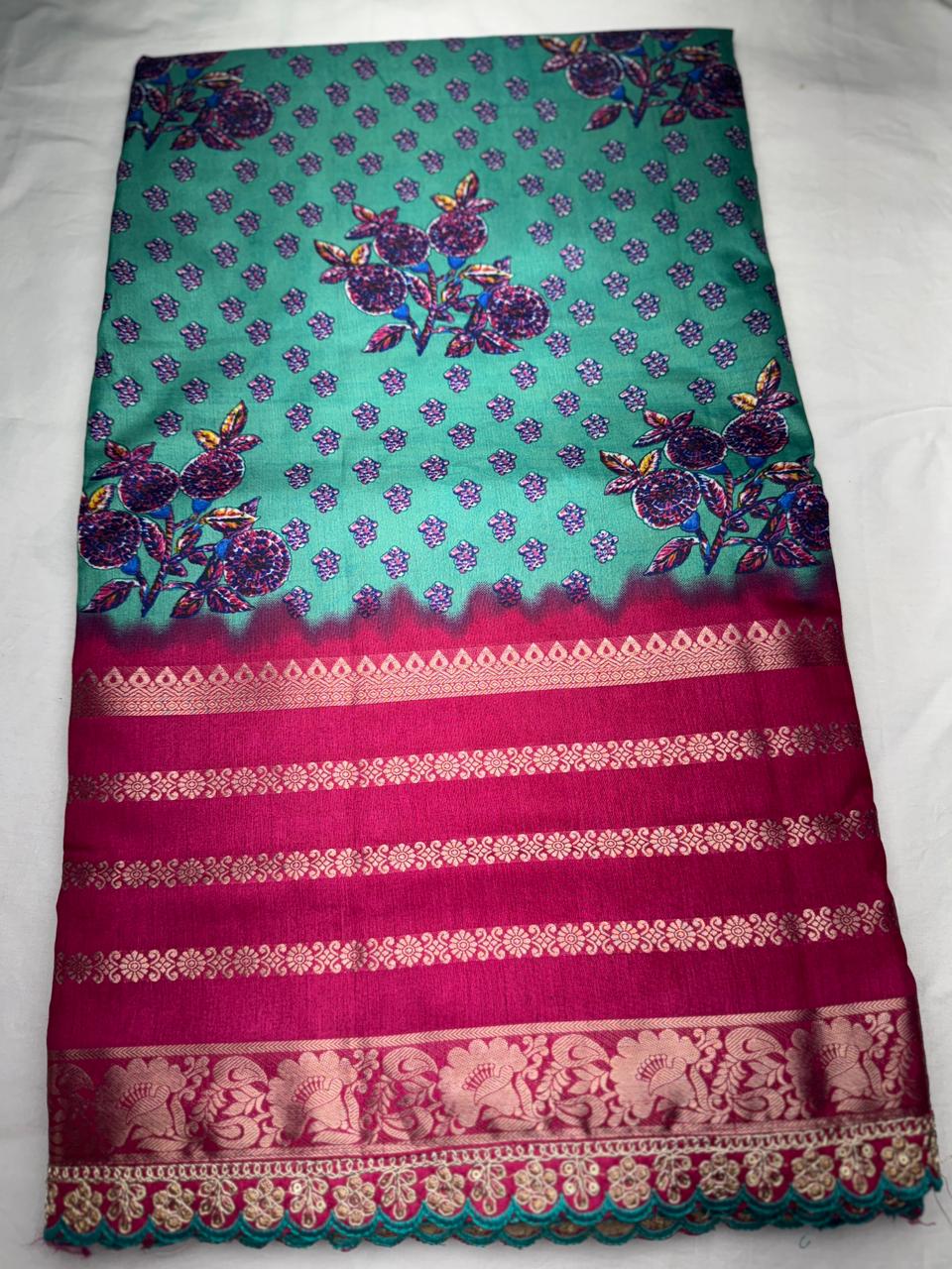Tussar silk saree with Banaras border