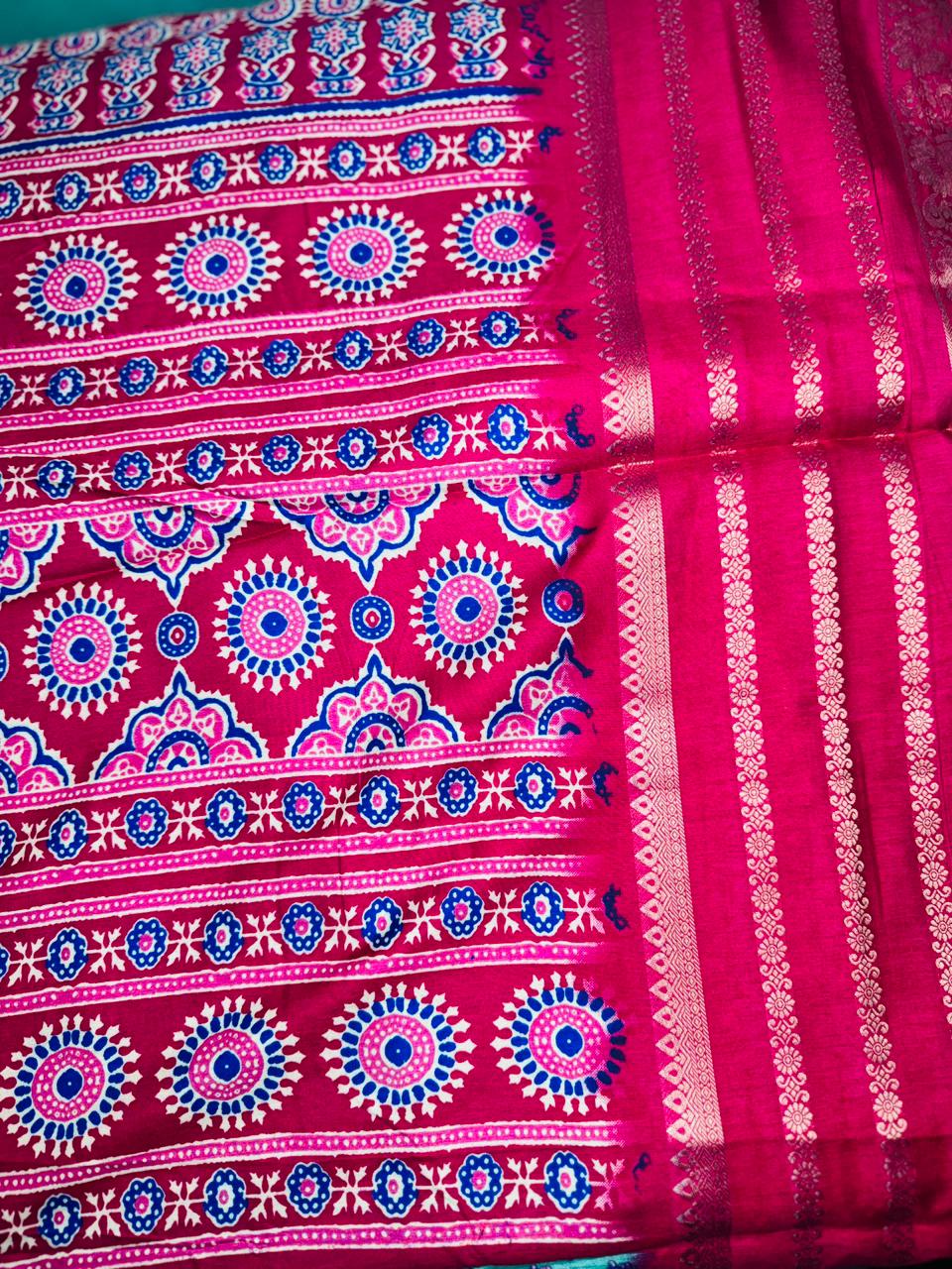 Tussar silk saree with Banaras border