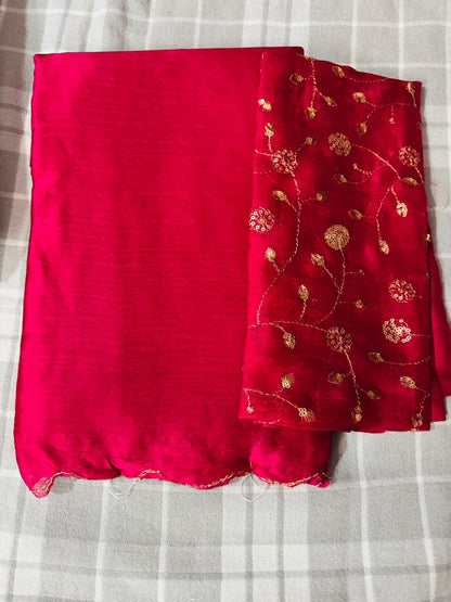 Trending space silk sarees with sequin blouse