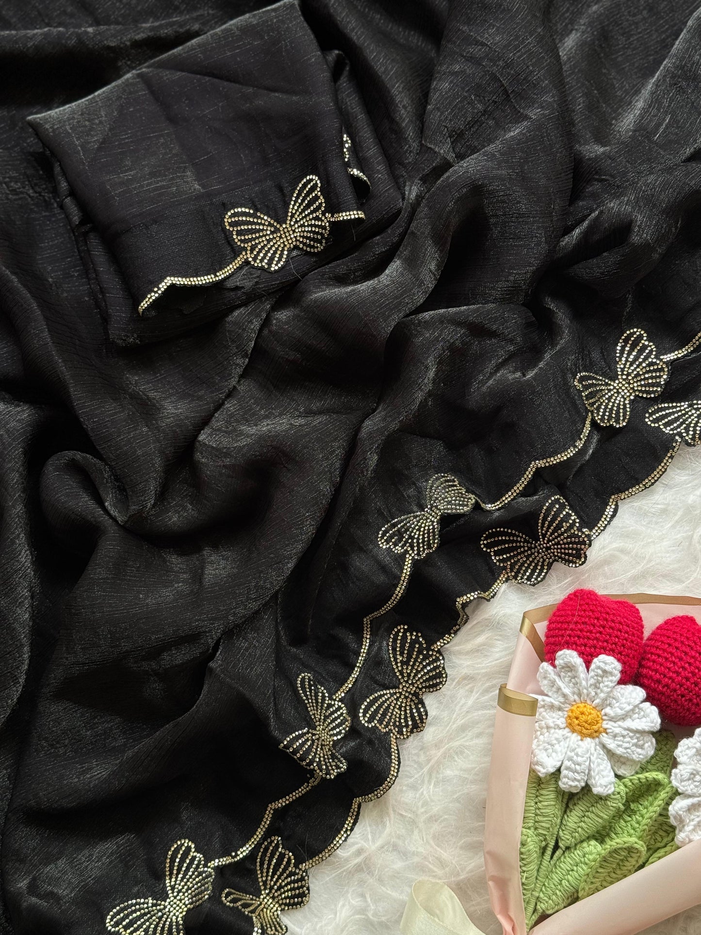 Fendy crush butterfly sarees