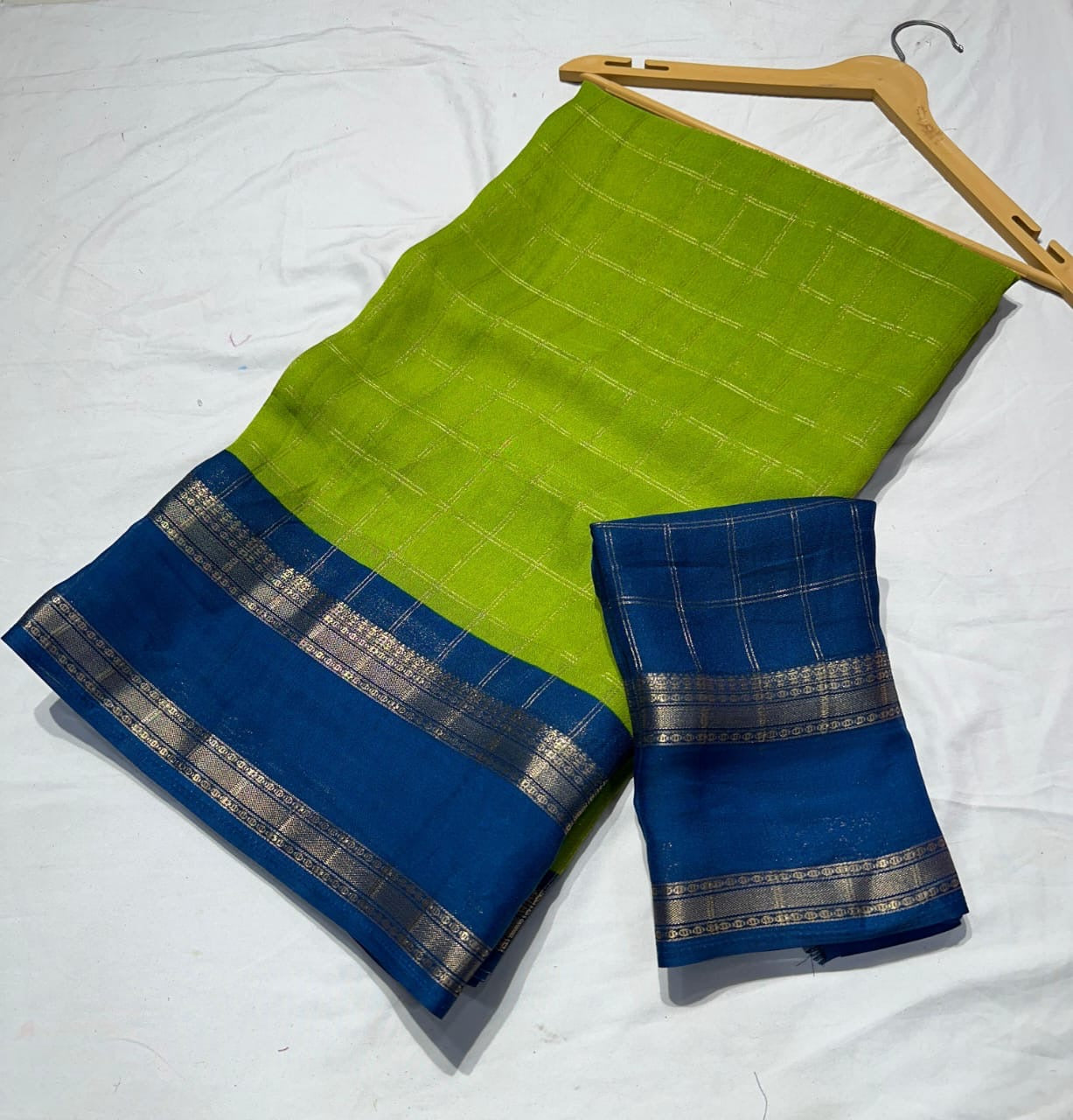 Mysore silk checks pattern